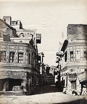 Photo of an Amritsar street scene, by Felice Beato, circa 1858–59