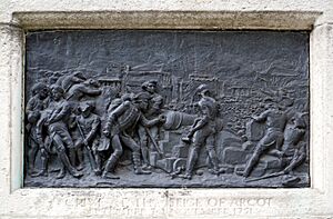 Plinth of Clive statue London Side 1 Arcot