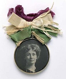Portrait Badge of Emmeline Pankhurst - c1909 - Museum of London