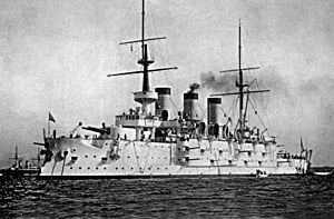 Russian battleship Pobeda on the Kronstadt roadstead 1901