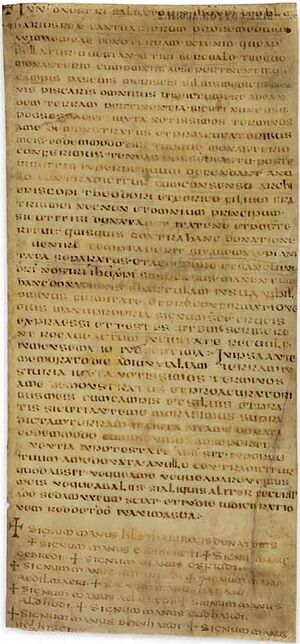 S 8 Charter of King Hlothhere of Kent AD 679 (BL Cotton MS Augustus II 2)