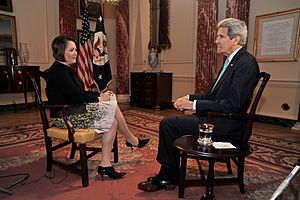 Secretary Kerry Sits With CBC Host Barton Before Interview in Advance of State Visit of Canadian Prime Minister Trudeau to Washington (25357990160)