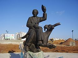 Sholem Aleichem Statue in Netanya, Israel