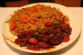 Spaghetti with Ayam masak merah.jpg