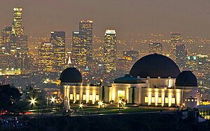 The Griffith Observatory at night, Mt. Hollywood, Los Angeles, California, U.S