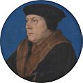 Thomas Cromwell, portrait miniature with fur collar, after Hans Holbein the Younger