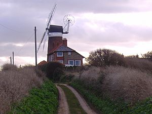 Weybourne Windmill from the lane to the sea 20th Jan 2006.JPG