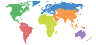 World Athletics map