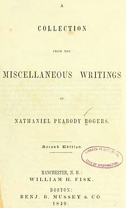 Writings of Nathaniel Peabody Rogers