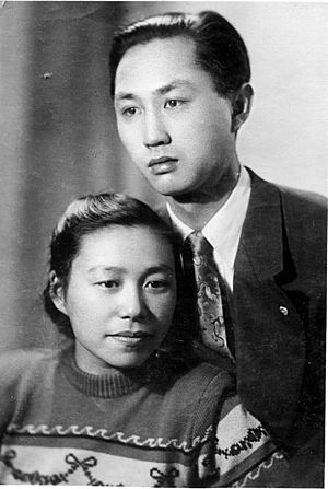 Ye Zhengda and Ren Yue in 1954 in Moscow, the Soviet Union.jpg