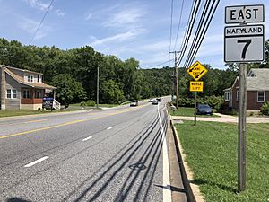 Philadelphia Road at Ridge Road in Rossville, Maryland