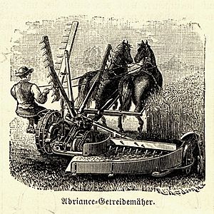 Adriance reaper, 19th century illustration