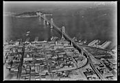 Aerial View Of Suspension Bridge To Yerba Buena Island And Beyond From San Francisco