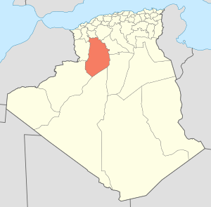 Map of Algeria highlighting El Bayadh
