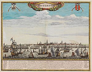 Amsterdam vanaf het IJ Panorama 1699 Frederik de Wit