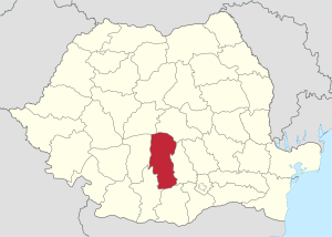 Location of Argeș County in Romania