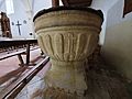 Baptismal font in church of La Asunción in Villamelendro de Valdavia 001