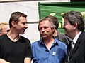 Besancenot, Bové, Mélenchon - gare Saint-Lazare, mai 2005