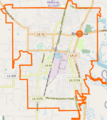 Bogalusa, Washington Parish, Louisiana, USA, boundary point map