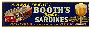 Broiled sardines label, Booth's, Lehmann Printing and Lithographing Co. (16693442286)