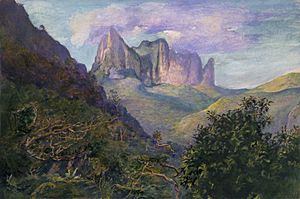 Brooklyn Museum - Diadem Mountain at Sunset, Tahiti - John La Farge - overall