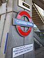 Canning Town stn tube roundel