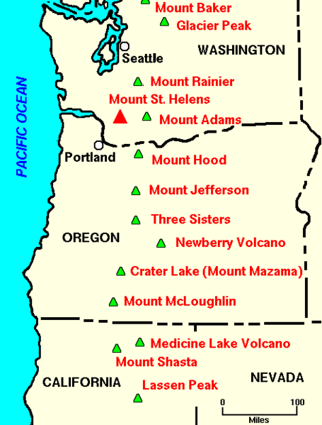 Cascade Range map