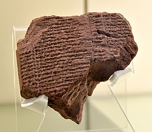 Clay tablet. The Akkadian cuneiform inscription lists certain rations and mentions the name of Jeconiah (Jehoiachin), King of Judah and the Babylonian captivity. From Babylon, Iraq. C. 580 BCE. Vorderasiatisches Museum, Berlin