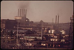 DEARBORN SKYLINE. FORD RIVER ROUGE PLANT IN BACKGROUND - NARA - 549710