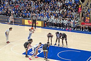 Duke and Wake Forest basketball game, 2025-03-03 Wake Forest Cooper Flagg shooting a free throw facing