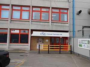 Entrance to Cereal Partners UK factory, Bromborough