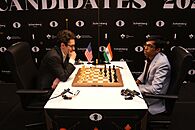 Fabiano Caruana - R Praggnanandhaa, Candidates Tournament 2024 01