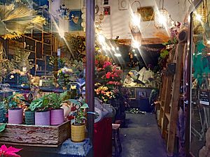 Florist Shop at Dusk in Melbourne, Australia.