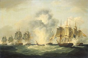 Francis Sartorius - Four frigates capturing Spanish treasure ships, 5 October 1804
