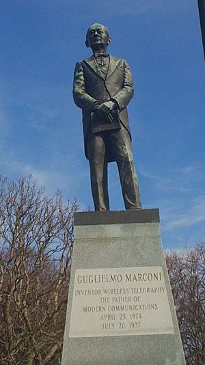 Guglielmo Marconi Statue by Giancarlo Saleppichi, 1975-erected at Marconi Plaza Philadelphia PA