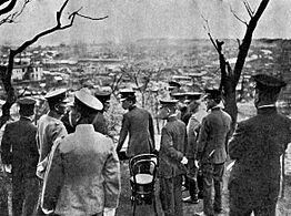 HIH the Prince Regent viewing devastated Yokohama-restored