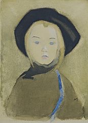 Helene Schjerfbeck - Girl with Blue Ribbon (1943)