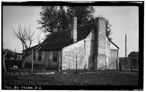 Historic American Buildings Survey, Bartlett Cocke, Photographer March 10, 1934 VIEW FROM NORTH. - Sunday Staudt House, 512 West Creek Street, Fredericksburg, Gillespie County, HABS TEX,86-FREBU,2-2