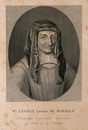 Louise de Marillac Le Gras. Line engraving by Sisco. Wellcome V0003472.jpg