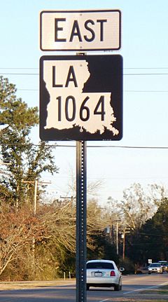 Louisiana new state highway shield 1064 east Natalbany