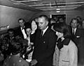Lyndon B. Johnson taking the oath of office, November 1963