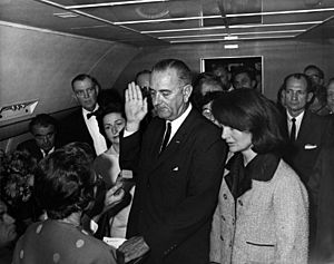 Lyndon B. Johnson taking the oath of office, November 1963