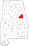 Map of Alabama highlighting Clay County.svg