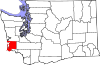 State map highlighting Pacific County
