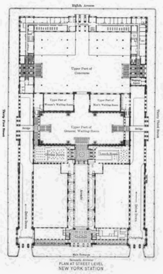 Pennsylvania Station New York street level floor plan