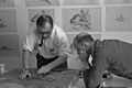 Saarinen office staff. Eero Saarinen (left) and Kevin Roche, Bloomfield Hills, Michigan