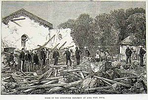 Scene of the gunpowder explosion at Agra Fort, 29 November 1871