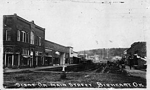 Scene on Main Street in Bigheart, Oklahoma