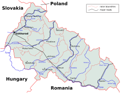 Subcarpathia Ukraine districts en