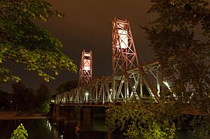 Union Street Railroad Bridge at night